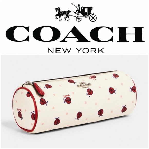 Coach Makeup Brush Holder Cosmetic Case With Ladybug Print - Picture 1 of 9